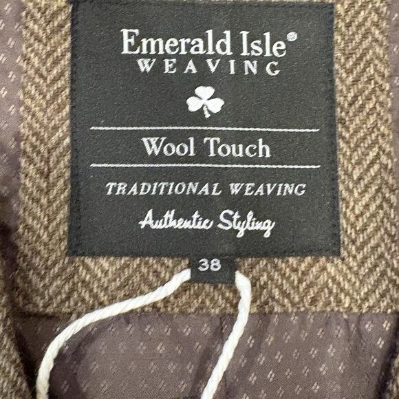 NWT Emerald Isle Weaving Size 38 Wool Blend Herringbone Tweed Button Up Vest - Picture 4 of 11